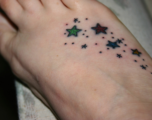 unique star tattoos for women. hip tattoos for girls. Star