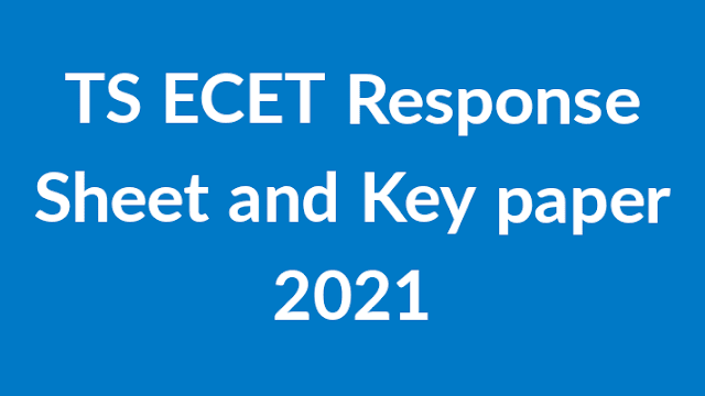 TS ECET 2021 Response sheet and Key paper