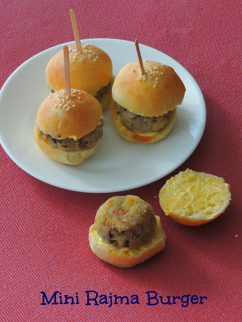 Mini Kidney Bean Burger, Rajma Burger