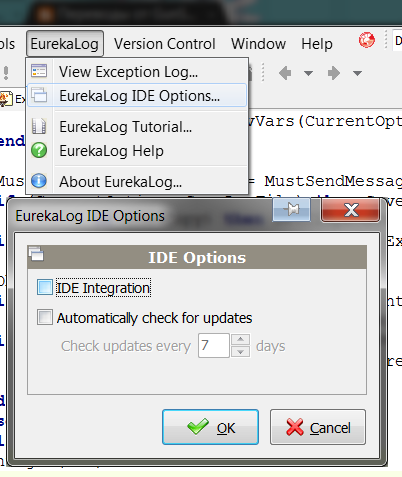 EurekaLog IDE Options