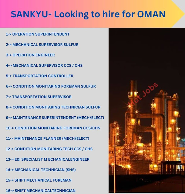 SANKYU- Looking to hire for OMAN