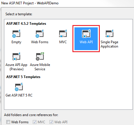 create rest service asp.net web api