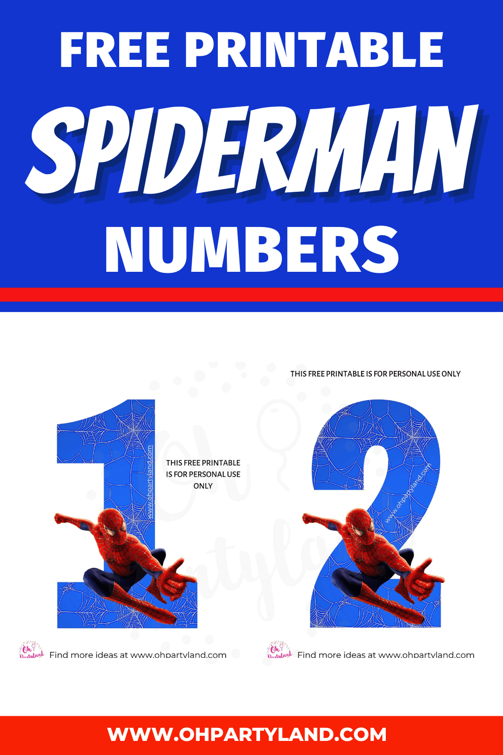 free printable spiderman numbers