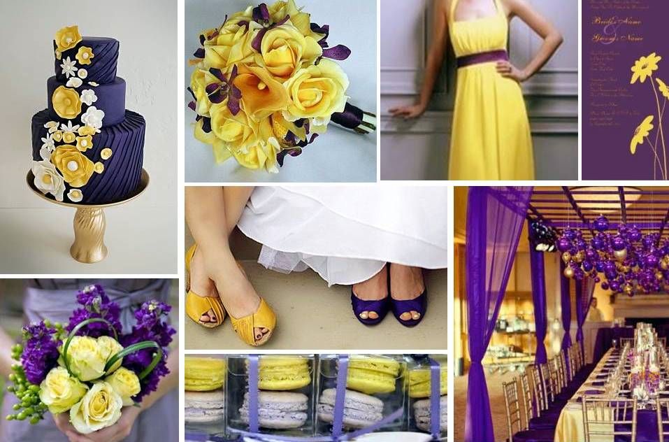 purple yellow wedding colors