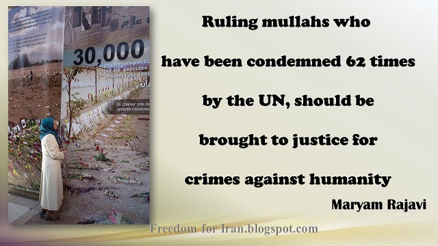 UN General Assembly adopts 62nd resolution censuring rights abuses in Iran,Maryam Rajavi:Ruling mullahs who have been condemned 62 times by the UN, should be brought to justice for crimes against humanity
