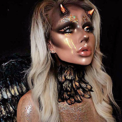 Maquillajes de Halloween originales: ángel negro