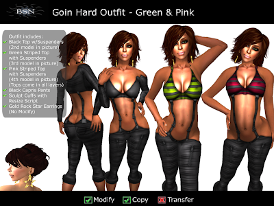 BSN Goin Hard Outfit - Green & Pink