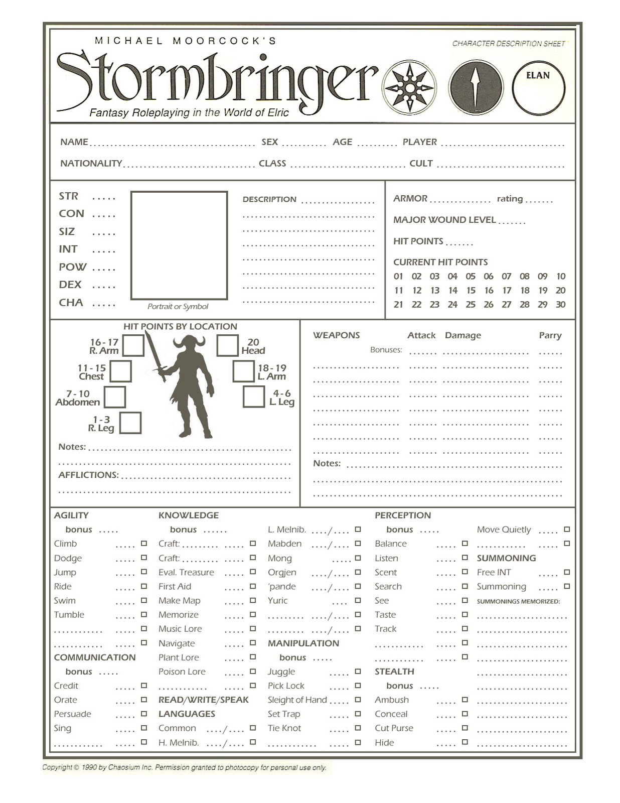 My 4E Stormbringer character  sheets  let me show you them