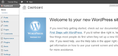 Gambar 12 Dashboard CMS Wordpress
