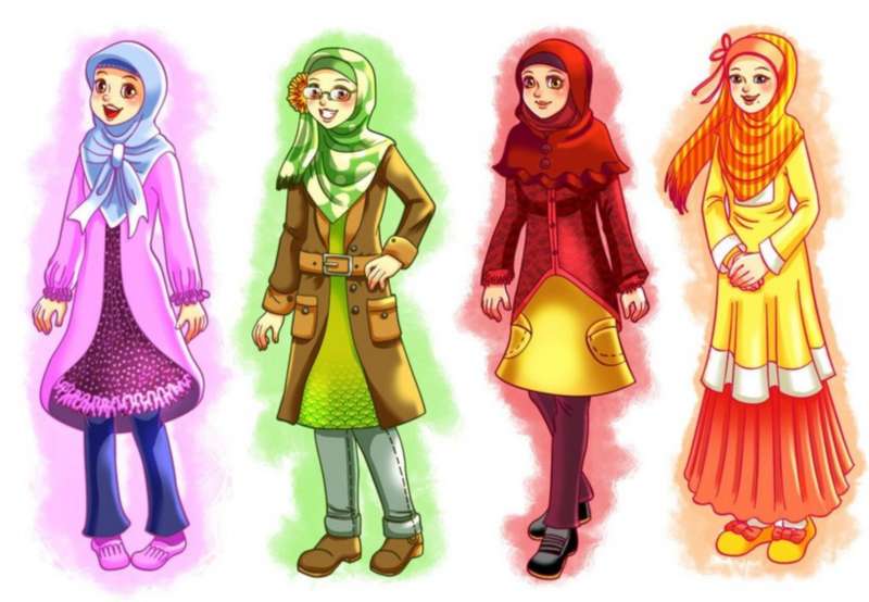 59 Gambar Kartun Muslimah 2 Orang Sahabat 