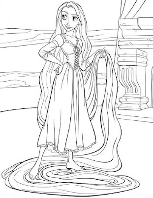 beauty nails rapunzel tangled coloring pages download