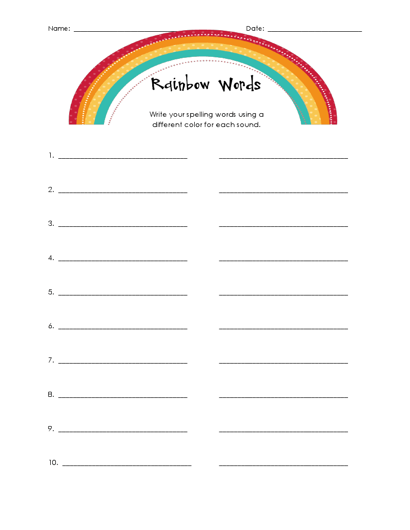 Rainbow Spelling