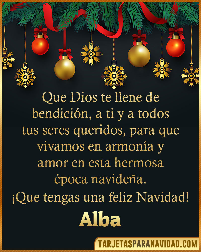 Frases cristianas de Navidad para Alba