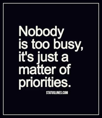 Nobody is yoo busy its just a matter of priorities