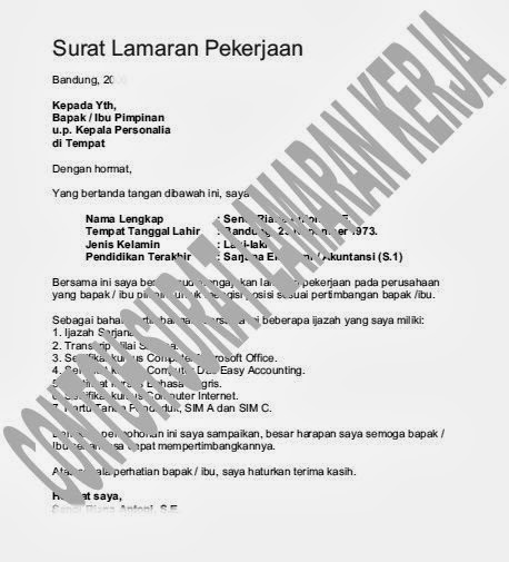 Contoh daftar riwayat hidup untuk melamar kerja cpns