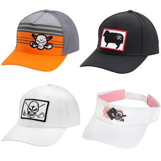 four new adjustable golf hats and golf visors from tattoo golf clothing