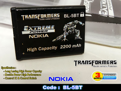 Baterai Nokia Double Power Transformer BL-5BT 