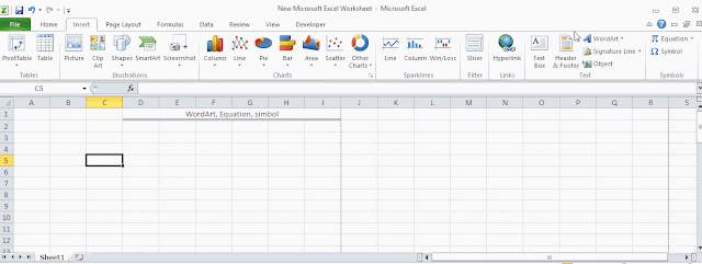 Excel tutorial Membuat Tulisan keren Dengan WordArt, ( Cara menambahkan simbol Text Excel )