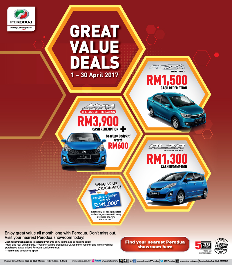 Perodua 4月份促销，节省高达RM4500  LC 小傢伙綜合網