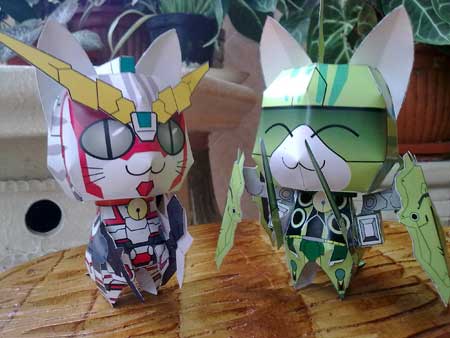 Anime Cat Gundam Kshatriya Papercraft