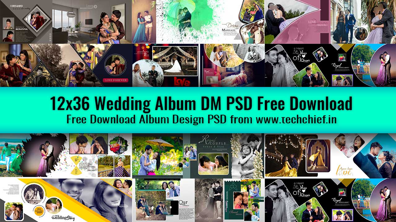 12x36 Wedding Album DM PSD Free Download 2023 - Tech Chief - Wedding Album  Design, EDIUS Project, AE Templates