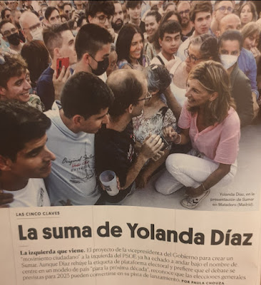 En el acto de Matadero lanzando Sumar, hablando con Yolanda Díaz