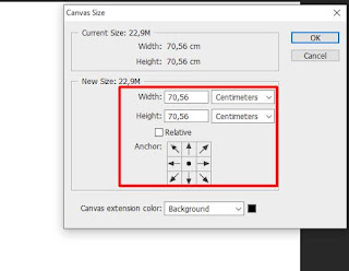 Cara ketiga merubah ukuran canvas pada photoshop