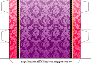 White Damasks in Lilac and Pink Free Printable Box.