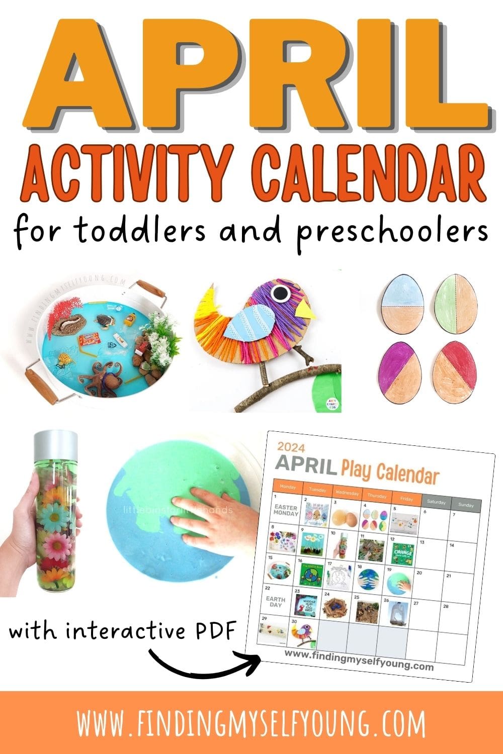 April activity calendar for 2024.