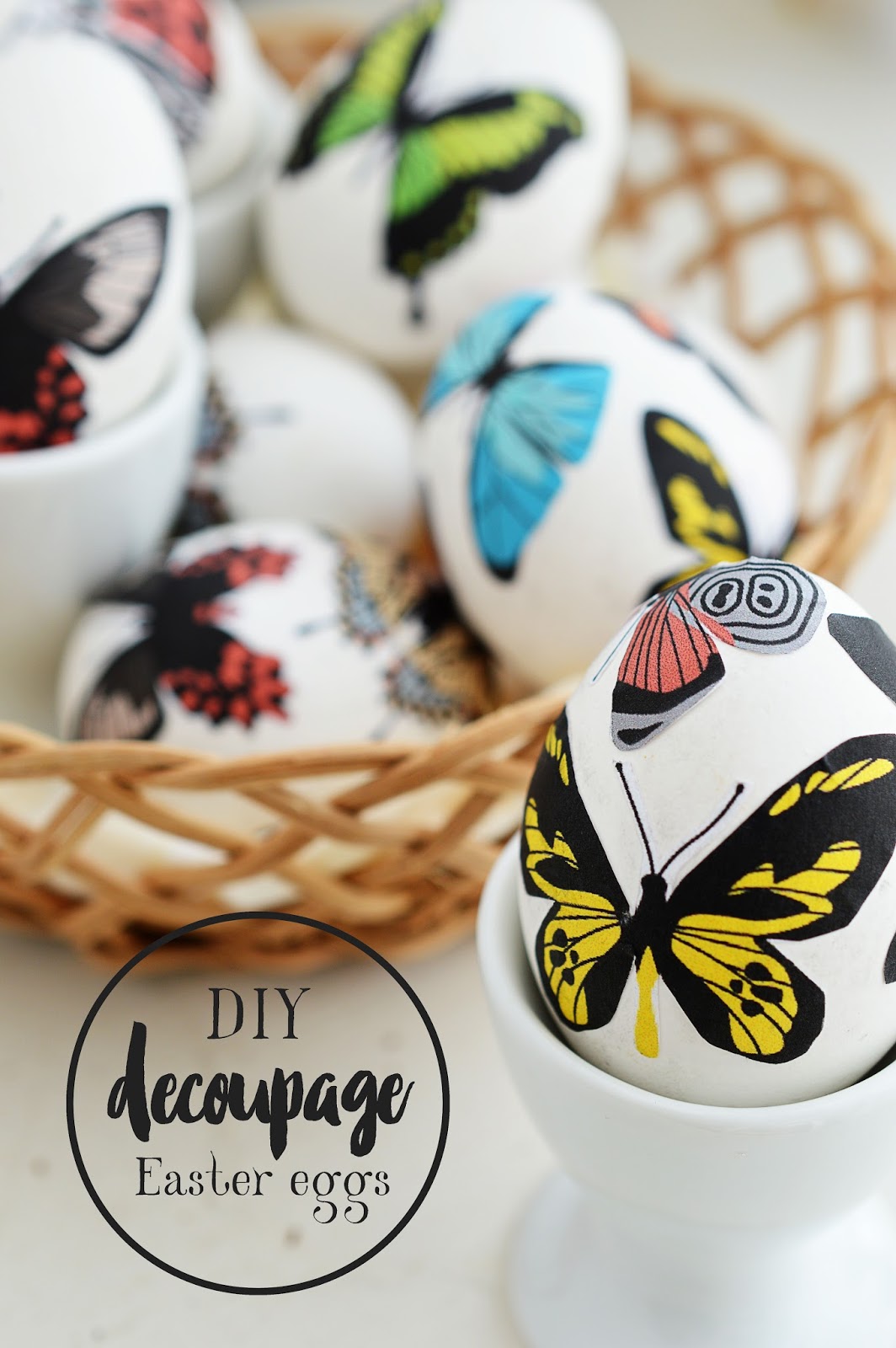DIY Decoupage Easter Eggs | Butterfly Anatomy | Motte's Blog