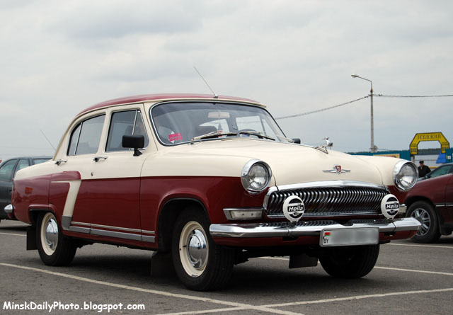 This is a famous Soviet car Volga GAZ21 It was manufactured in 19561970