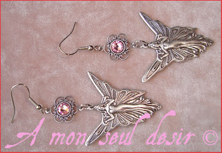 boucles d'oreilles fée bijou elfe féerique elfique magie blanche fairy elf earrings elven jewel