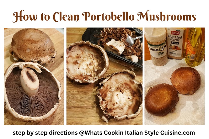 portobello mushroom caps and how to clean them