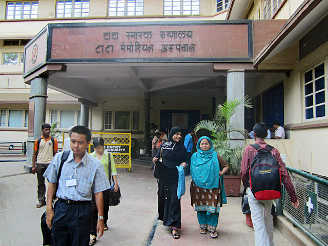 Tata Memorial Cancer Hospital with patients and people