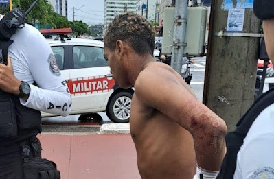Vídeo: polícia militar evita homicídio na praia de Cabo Branco, em João Pessoa
