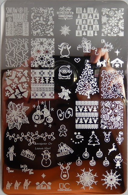 Christmas nail stamping plate uberchic beauty winter snow snowflakes
