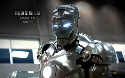 Iron Man Flicks: Iron Man Silver Suit  Wallpaper 1680 by 1050