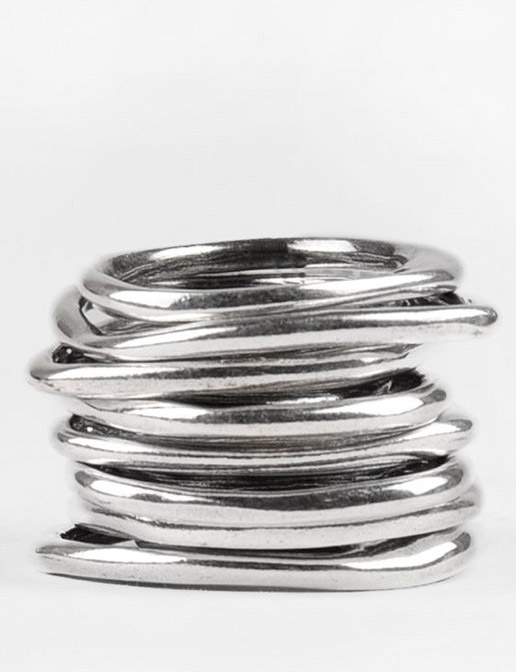  consider making these Iosselliani Silver Asymmetrical Stacking Rings one 