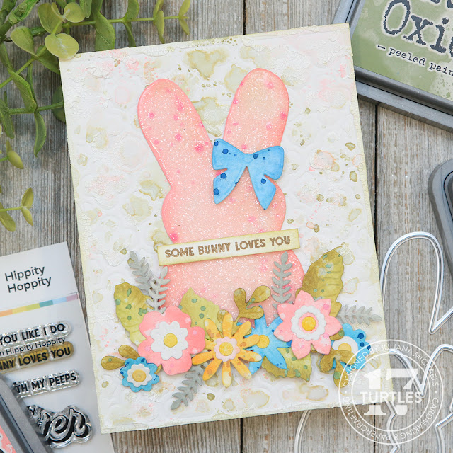 Some Bunny Loves You Easter Card by Juliana Michaels featuring Scrapbook.com  Nested Peeps Dies, Sunny Lane Floral Dies and Hippity Hoppity Stamp Set