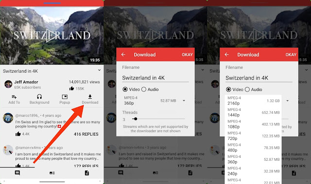 Cara download video youtube dengan newpipe
