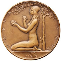 Parva Eant Nude antique painter girl penny coin