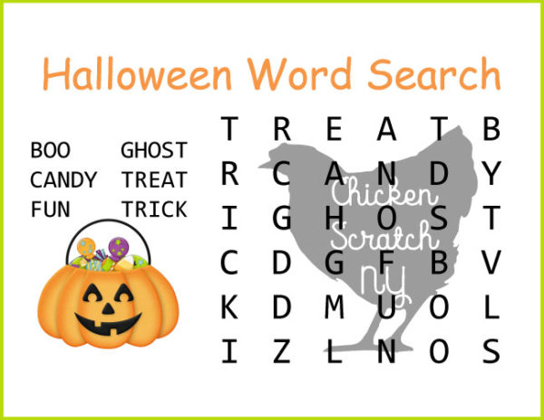 Easy Halloween Word Search 2