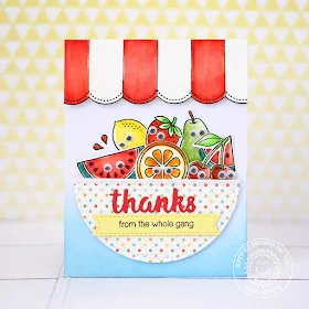 Sunny Studio Stamps: Fresh & Fruity Googly Eyed Fruit Bowl Thank You Card by Lexa Levana