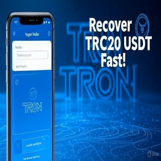 Graphic of TRON blockchain network highlighting TRC20 USDT recovery process.