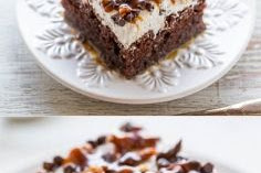 CHOCOLATE TURTLE POKE CAKE