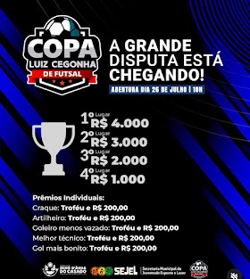 Prefeitura de Olho d’Água do Casado realiza abertura da Copa Luiz Cegonha de Futsal