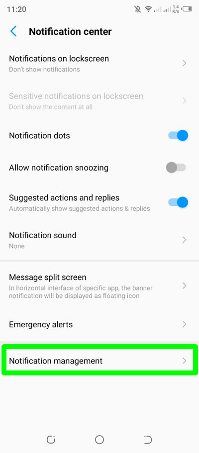 notification management android