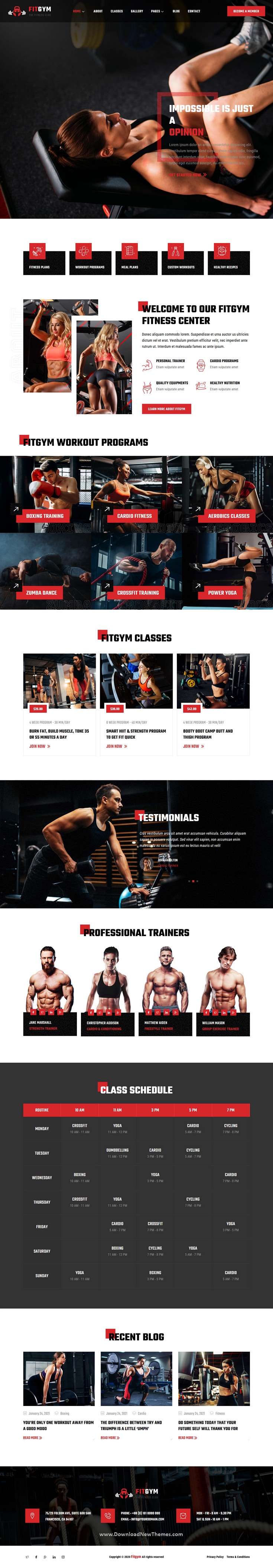 Fitness and Gym Elementor Template Kit