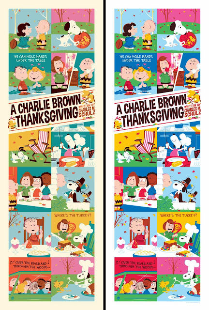 “A Charlie Brown Thanksgiving” Peanuts Screen Prints by Dave Perillo - Standard & Variant Editions