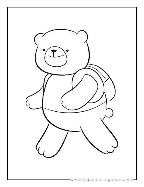 Bear coloring page for preschool